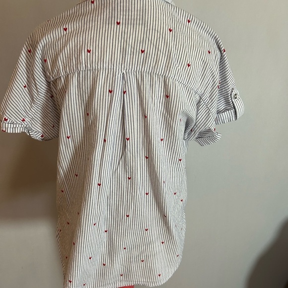 Candie's White and Red Striped Casual Shirt - Picture 4 of 9